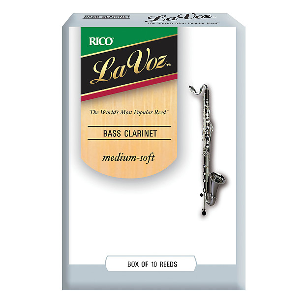 Rico REC10MS La Voz Bass Clarinet Reeds - Strength Medium-Soft (10-Pack) image 1