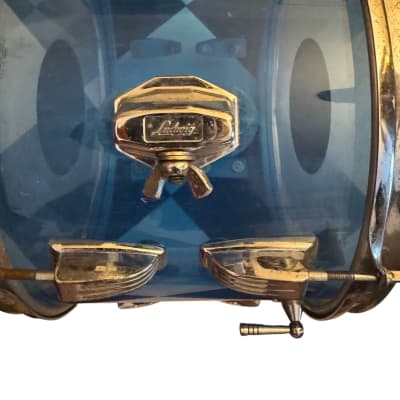 Ludwig 9x13" Vistalite Acrylic Mounted Tom 1970s - Blue image 6