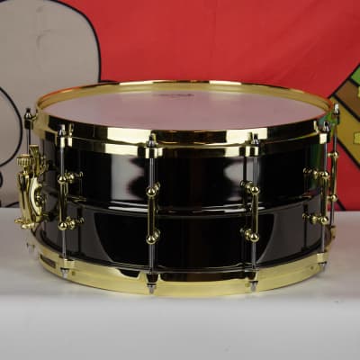 Used Ludwig 14" x 6.5" Black Beauty LB417BT, Brass Tube Lugs, P86 Throwoff & Diecast Hoops image 5