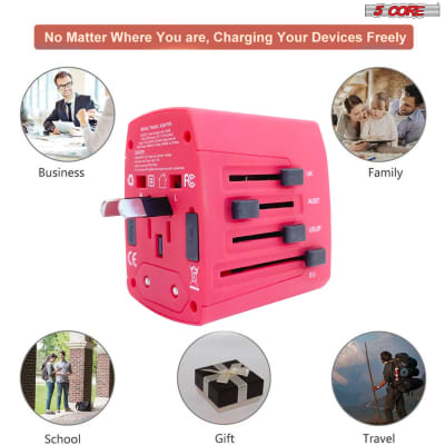 5 Core  Charger Universal Adapter Multi Outlet Port All In One Multi Cable Multiple Phone Charge Wall Plug UTA R image 8
