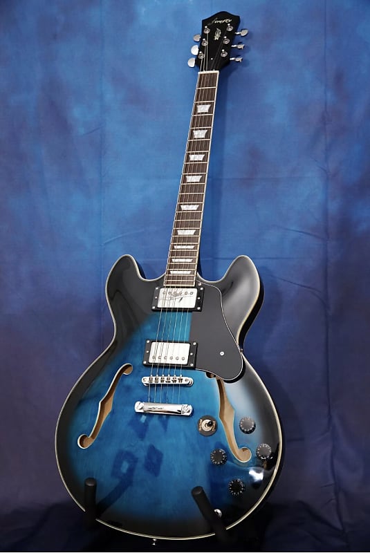 Firefly 338 SemiHollow Body Electric Guitar Blue Burst Reverb