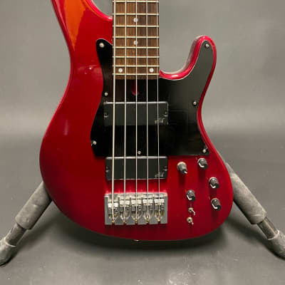 Bacchus Model 24 5-String Bass Candy Apple Red w/HSC image 1