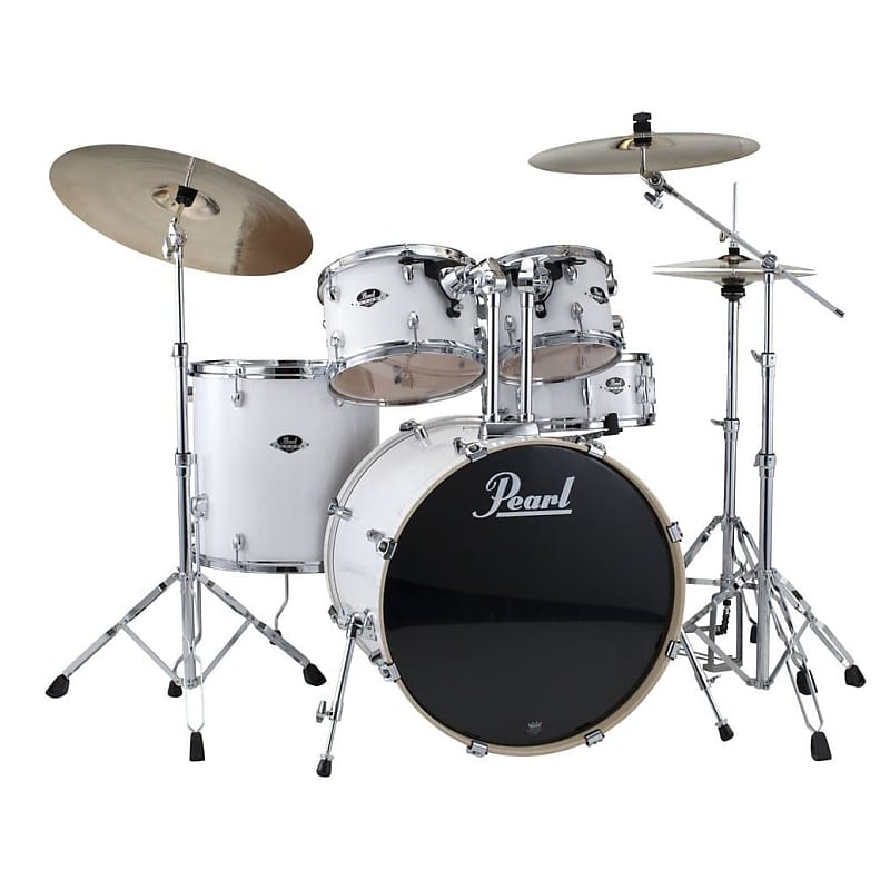 Pearl Export EXX725S 5pc Drum Set Pure White w/Hardware image 1