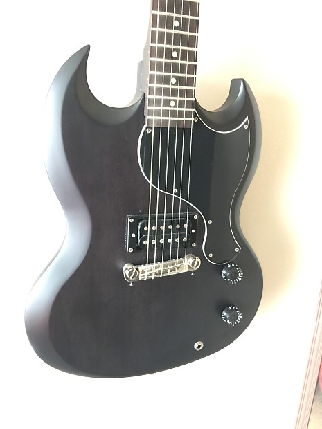 Epiphone SG Junior Jr Worn Black Limited Edition Custom Shop