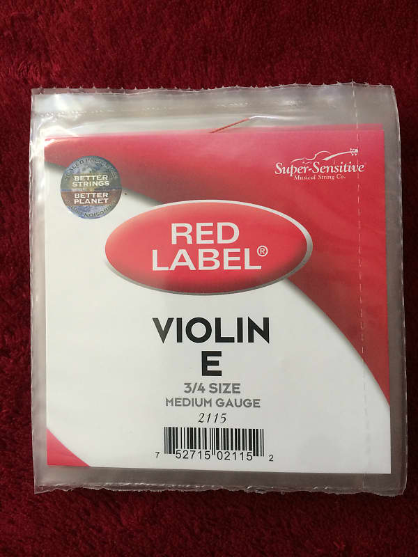 Super-Sensitive Red Label Violin E String 3/4 size 2115 image 1