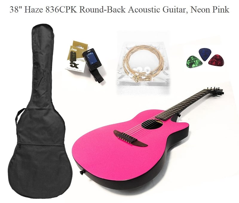 Haze Thin Body Acoustic Guitar w/Built-in EQ, Cutaway+Free Gig Bag-  F631BCEQBS 