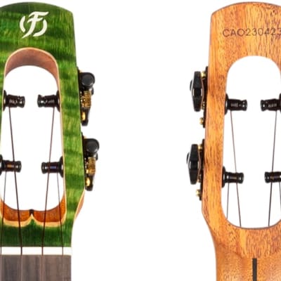 Flight Comet EQ-A Green Tenor Ukulele New - solid stained flamed maple top image 7