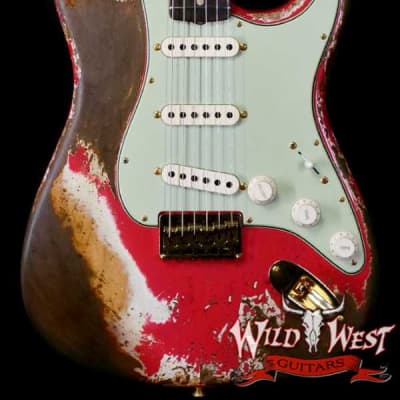 Fender Custom Shop Wild West Guitars 25th Anniversary 1960 Stratocaster Hardtail Madagascar Rosewood Fretboard Heavy Relic Fiesta Red 7.15 LBS for sale
