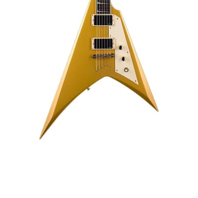 USED ESP LTD - KH-V  Kirk Hammett Signature - V Electric Guitar - Metallic Gold - w/ Hardshell Case image 3