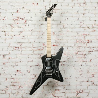 USED Kramer Tracii Guns Gunstar Voyager Outfit Electric Guitar - Black Metallic and Silver Ghost Flames image 2