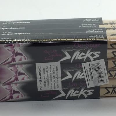 On-Stage Maple Drum Sticks 5A  Nylon Tip MN5A 12 Pack image 2