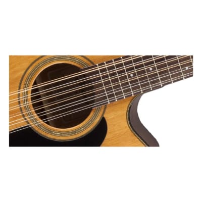 Takamine GD30CE-12NAT Dreadnought Cutaway 12-String Right-Handed Acoustic-Electric Guitar with Solid Spruce Top, Ovangkol Fingerboard, and Slim Mahogany Neck (Natural) image 4