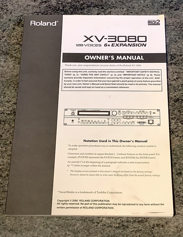 Roland XV-3080 Original owner manual image 1