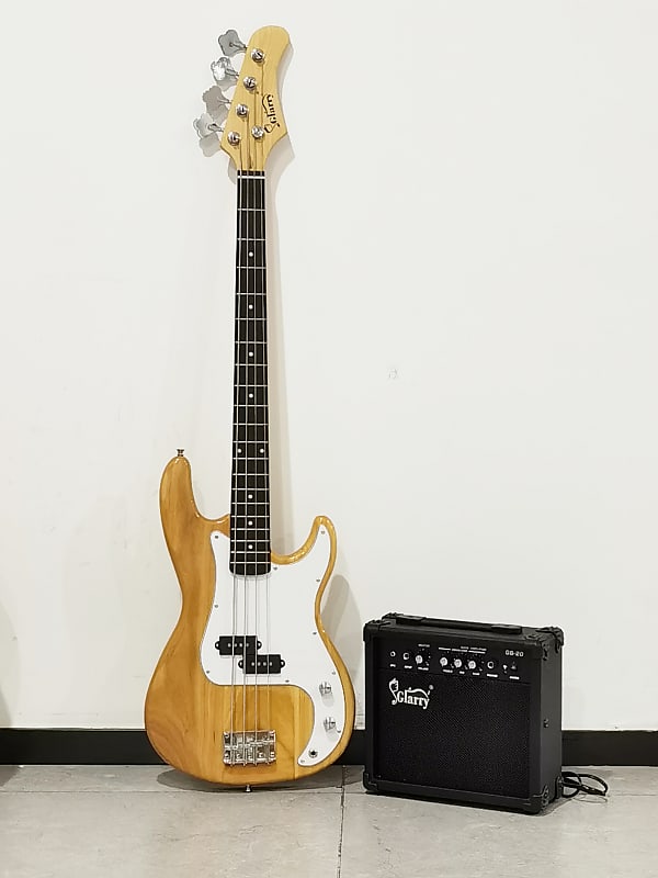 Glarry GP Electric Bass Guitar Burlywood w/ 20W Amplifier image 1