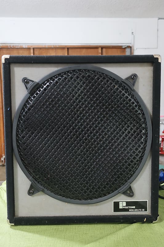 Vintage 1970s PolyTone Mini Brute III Bass or Guitar Amp Original Speakers 1 x 15 + Tweeter Huge Sounding Amplifier In A Small 30 Pound Package 17" wide, 18.5" high, and 10" deep image 1