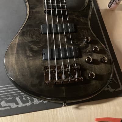 2021 MTD Kingston ZX5 (ZX-5) Fretless 5 String Bass  Trans Black Bartolini Brand New W/ MTD Gig Bag image 12