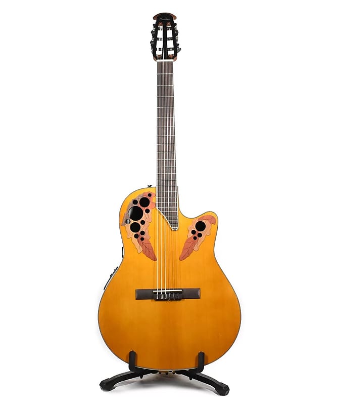Ovation CE44C-4A Celebrity Elite Nylon Mid-Depth Acoustic/Electric Guitar in Aged Natural image 1