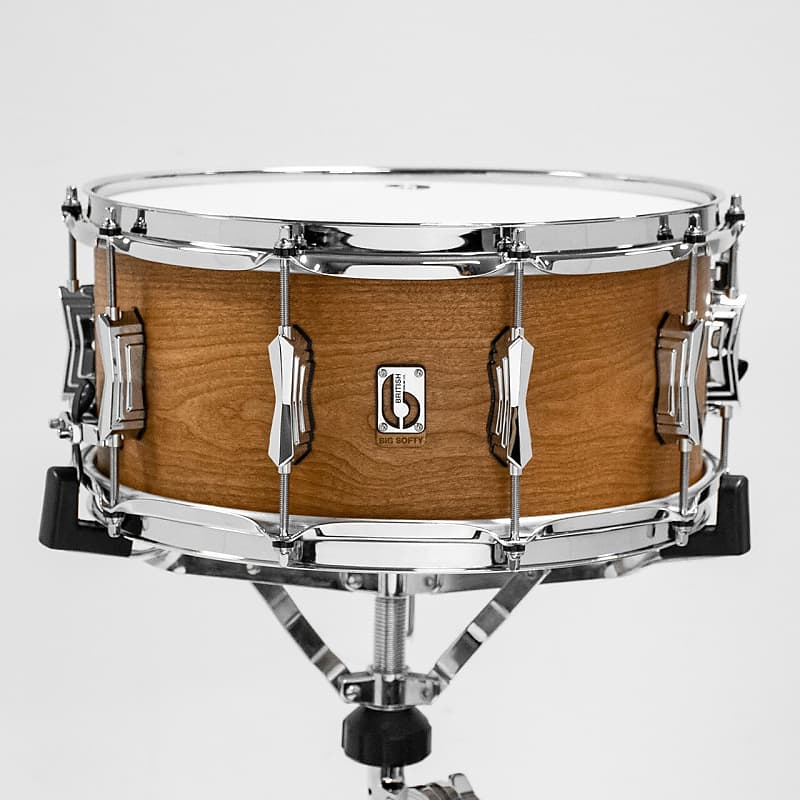 British Drum Company Big Softy 14x6.5" 10-Lug Ochroma / Cherry Snare Drum image 1
