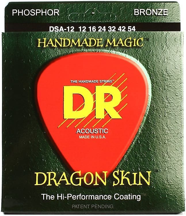 DR Handmade Dragon Skin Coated Acoustic Guitar Strings DSA-12; gauges 12-54 image 1