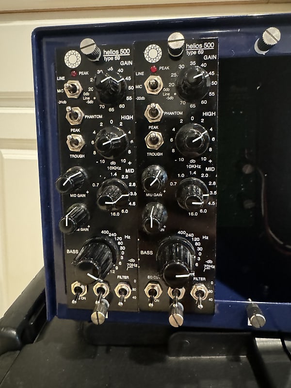 Pair of Helios Type 69-500 500 Series Mic Pre / EQ Module 2010s - Black image 1