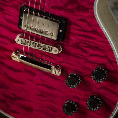 Gibson Les Paul Custom - 5A Quilt Top Trans Pink | Reverb