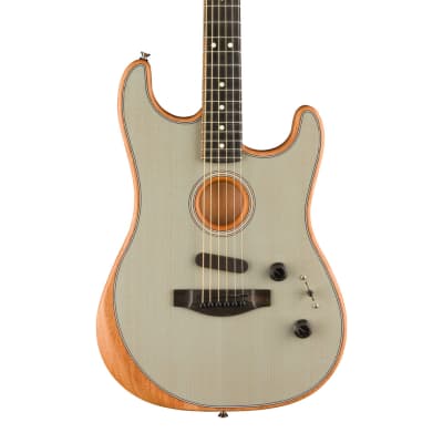 Fender American Acoustasonic Stratocaster - Transparent Sonic Blue w/ Ebony FB image 3