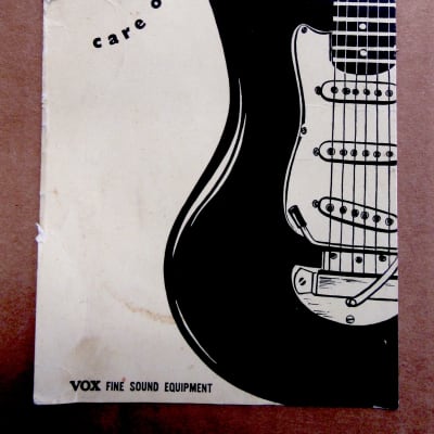 Vox Guitar or Bass Jennings UK Warranty Hang Tag 1963-1967 image 1
