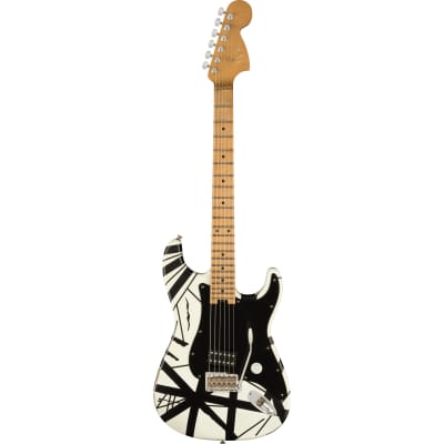 EVH Striped Series '78 Eruption, Maple Fingerboard, White with