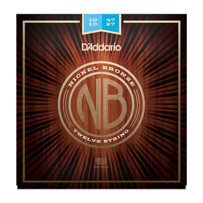 D'Addario NB1047-12 Nickel Bronze Light 12-String Acoustic Guitar Strings 10-47 image 1