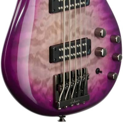 Jackson JS3QV Spectra Electric Bass, 5-String (with Laurel Fingerboard), Purple Phaze image 4