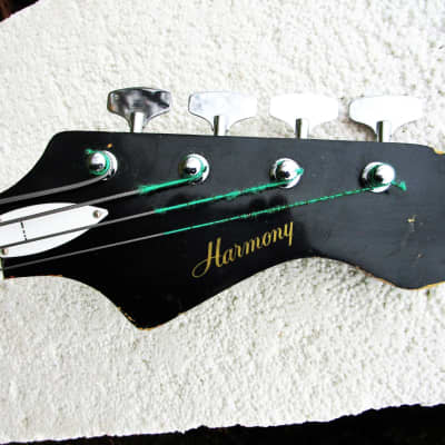 Harmony  Silhouette H-25 Bass Guitar, Late 1960's, USA, Cherryburst, Dearmond Pickup, Caseburst image 3