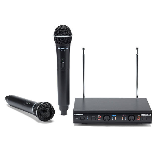 Samson SWS212HH-E Stage 212 Dual Frequncy Wireless Handheld Microphone System - E Band (173-198 MHz) image 1