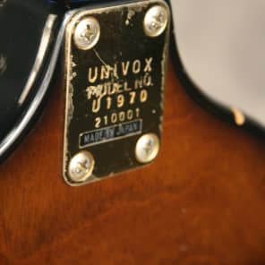 Univox 'Lectra U1970F Fretless Bass 1970's image 16