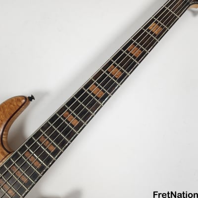 Bob Mick Custom 6-String Quilted Maple Bass 9-Piece Neck Purple Heart Abalone Binding 10.44lbs image 16