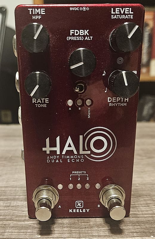 ギター Keeley Halo Andy Timmons Andy Apple Red Keeley Halo Andy Timmons Dual Echo Pedal - Andy Apple Red
