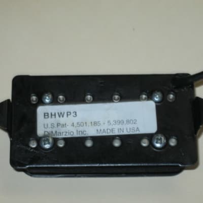 used (less than lite average wear) genuine DiMarzio BHWP3 BRIDGE  (F-spaced) pickup [which is an OEM-supplied DiMarzio "Drop Sonic" (D-Sonic)], early to mid 2000s, BLACK (+ screws) 11.45k, from early JP6, wire needs to be lengthened image 11