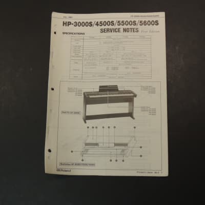Roland HP-3000S/4500S/5500S/5600S Service Notes /Manual [Three Wave Music]