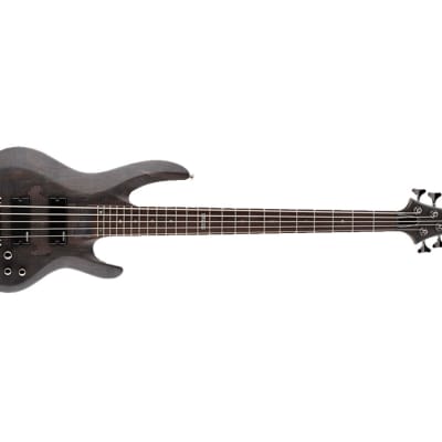 ESP LTD B205 5-String Bass Guitar - Spalted Maple Black Satin image 4