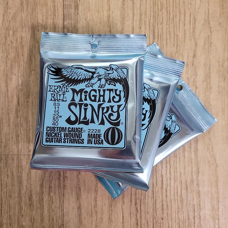 Ernie Ball 3X sets 2228 Mighty Slinky 8.540 Reverb
