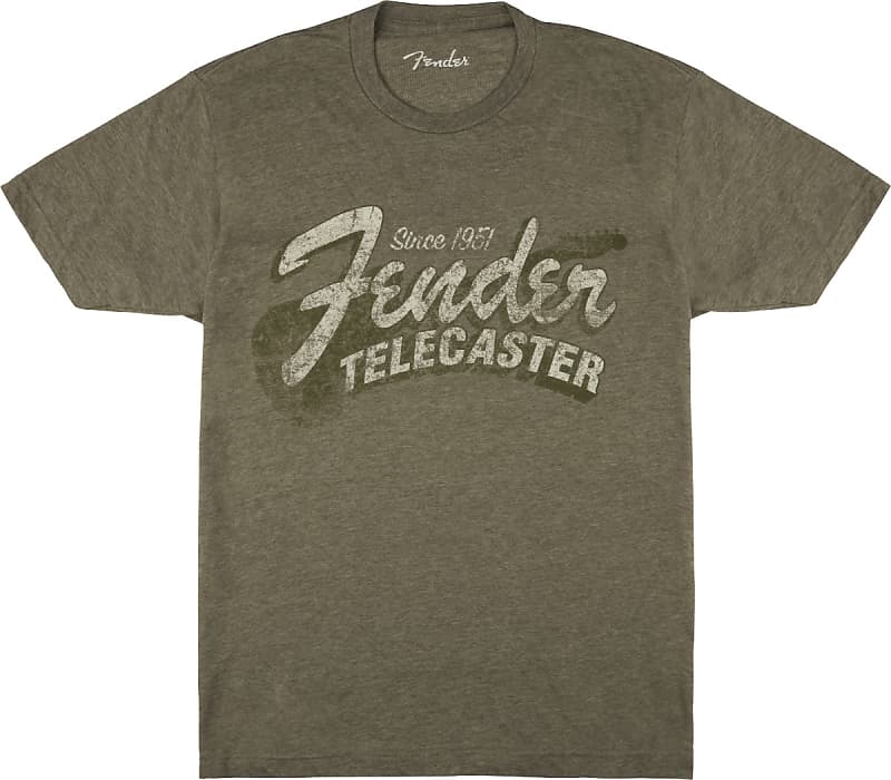 Fender Since 1954 Telecaster Mens T Shirt Heather Green Reverb