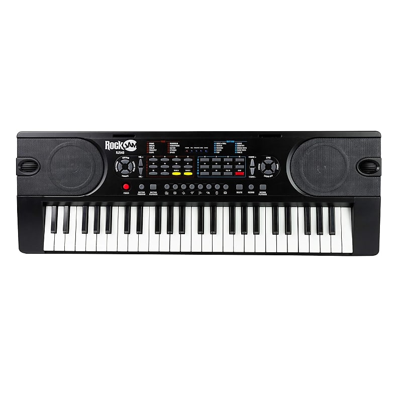  RockJam 49 Key Keyboard Piano with Power Supply, Sheet Music  Stand, Piano Note Stickers & Simply Piano Lessons, Black : Everything Else