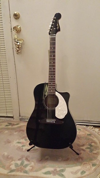 New Black Fender Sonoran SCE Acoustic Electric Guitar (comes
