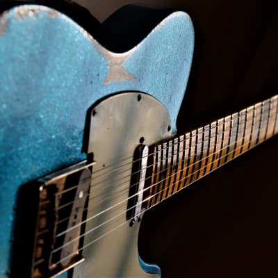 American Fender Custom Telecaster Nitro Heavy Relic Blue Sparkle image 4