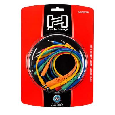Hosa CMM-500Y-Mix 5-Pack Various Length Hopscotch Patch Cables 1/8" TS & TSF image 4