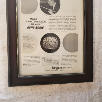 1963 Rogers Drums Promotional Ad Framed Roy Burns Dyna-Sonic Snare Original for sale