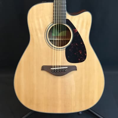Yamaha FGX800C Solid Top Cutaway Acoustic-Electric Guitar Gloss Natural Finish image 1