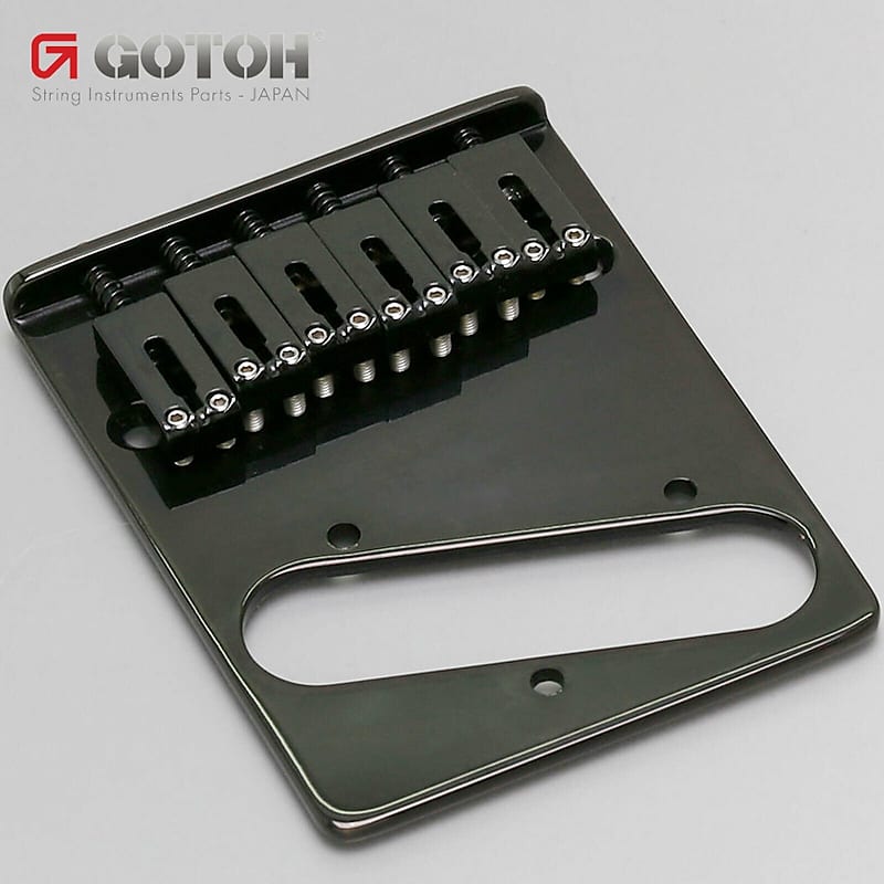NEW Gotoh GTC202 Telecaster Style Guitar Bridge Tele Steel Saddles 10.8mm, BLACK image 1