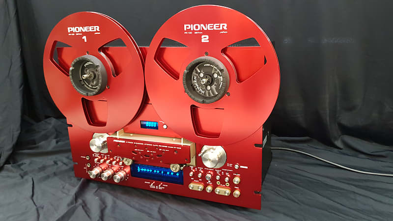 Red Pioneer RT-909 reel to reel tape deck customizes in red (anodized)
