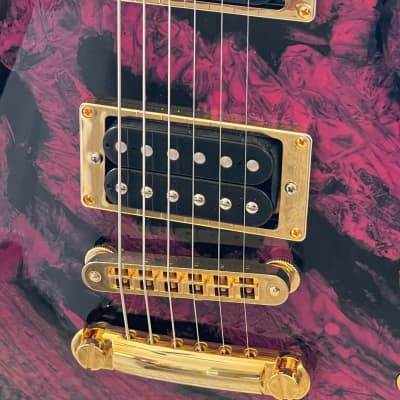 Bunker Guitars Custom David Lawrence 2017 - Red-Maroon and Black Swirl image 3
