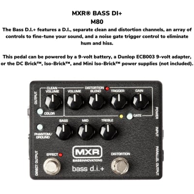 MXR BASS DI M80 Bass DI Bass Distortion Preamp Built in Noise Gate Pedal w-cable image 2